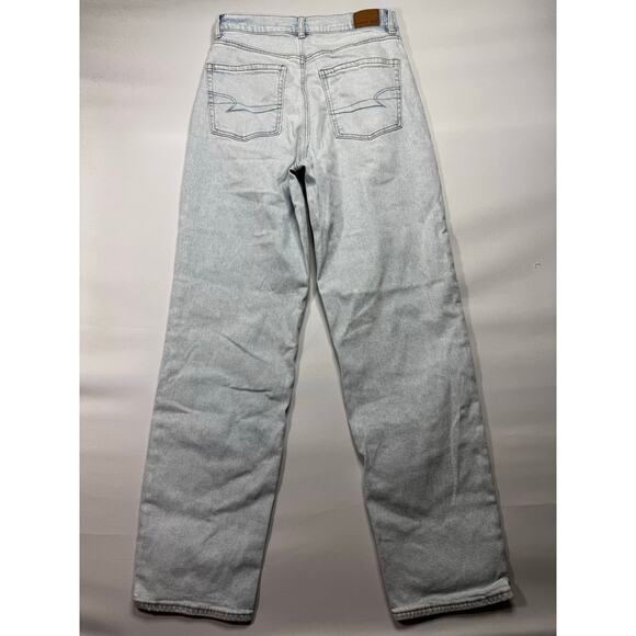 American Eagle Women's Highest Rise Baggy Straight Blue Jeans - Size 6 (25x31) - Picture 2 of 6